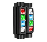 Projecteur Moving Head Rgbw à 8 Faisceaux, éclairage De Scène Disco Dj Dmx512 Et Activation Sonore Avec 2 Effets Pixel, Rotation Pan 150° Et Tilt 60°, Lumière Beam 7/15ch, Pour Fête Mariage Club 1ocs