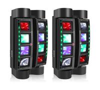 Projecteur Moving Head Rgbw à 8 Faisceaux, éclairage De Scène Disco Dj Dmx512 Et Activation Sonore Avec 2 Effets Pixel, Rotation Pan 150° Et Tilt 60°, Lumière Beam 7/15ch, Pour Fête Mariage Club 2pcs