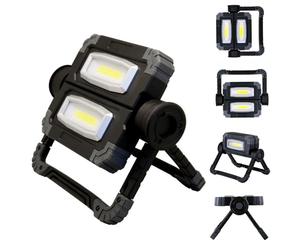 Projecteur Multi Positions - Sans Fil - Orientable 360° - 2 COB x 10 W - 1000 LM - Lumières indépendantes - Plastique résistant - Compact - Léger