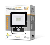 Projecteur mural - GEFOM - Aluminium - 20W LED - Détecteur de mouvement - 1600 Lumens