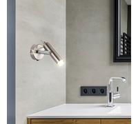 Spot mural LED éclairage intérieur avec spot mobile, chrome nickel mat, LED 1x 4 watts, HxLxP 16,5x8,5x14 cm