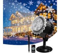 Projecteur Noel Exterieur, Led Projecteur de Flocon de Neige de Noël Étanche IP44, Lumières de Projecteur Led Effet Chute de Neige Décoration pour Noël, Intérieur, Extérieur, Fête, Mariage