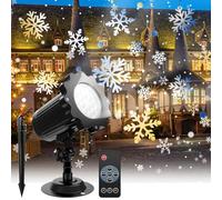Projecteur Noel Exterieur - Led Projecteur De Flocon De Neige D-e Noël Étanche Avec Télécommande, Rotatif À 360° Lumières D-e Pro-jecteur Effet Chute Pour Noël, Intérieur, Extérieur, Fête, Mariage
