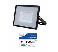 V-TAC,402 Projecteur 30W Sécurité Extérieur Étanche avec Verre Samsung LED Noir Corps Gris IP65 6400K Blanc 2400 Lumens, Die Cast Aluminium