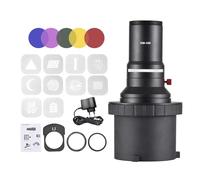 Projecteur Optique en Forme Conique avec Montage Bowens, Accessoire d'Éclairage de Studio, 5 Filtres Colorés et 10 Cartes Graphiques - Contrôle Précis de la Lumière, Dissipation