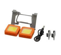 Projecteur/phare rechargeable pour DJI Flip LED Night Flight Light avec 3 modes d'éclairage : fort, faible et stroboscopique Accessoires pour drones (Phare avant orange+support arrière)
