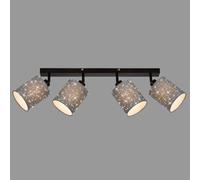 Projecteur,Plafonnier Avec Effet Étoilé,Luminaire De Plafond,Têtes De Projecteur Orientables Et Pivotantes,4x E27,Max. 25 Watts Chacun,Gris-Noir,650x130x155 Mm (Max. 259 Mm) (Lxlxh)