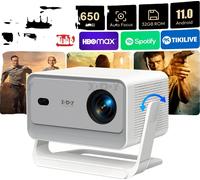 Projecteur portable, 1080P natif, 650 lumens ANSI, contraste de 10000:1, connectivité WiFi et Bluetooth, design léger