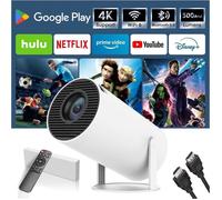 Projecteur Portable 4K Android 11 - 1080P Fhd - Wifi6/Bt5.0 - Écran 130"" - Apps Préinstallées Netflix/Prime