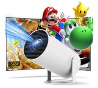 Projecteur portable HY300, mini projecteur, prend en charge 4K 1080p avec miroir à écran filaire avec téléphone, rotation à 180°, correction automatique du trapèze, projecteur vidéo écran 40"-130"