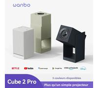 Wanbo Cube 2 Pro Projecteur Intelligent avec Android TV & ToF Auto-Focus - Mini projecteur Portable Compact et Haut-Parleur Bluetooth 8 W, Correction Keystone, cinéma Maison pour Petits espaces