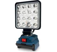 Projecteur pour éclairage de travail, lampe de travail pour batterie 18 V, lampe de travail 18 V avec protection contre les sous-tensions, port de charge USB, lampe pour chantier et éclairage de