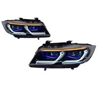 Projecteur Principal Auto Pour BMW E90 Phare 2005-2012 Phares 320i 325i 318i DRL Clignotants Faisceau De Route Angel Eye Projecteur Lentille(Halogène,RHD)