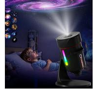 Projecteur rétractable noir (projection HD + bruit blanc pour favoriser le sommeil), enceinte à bruit blanc, cadeau ciel