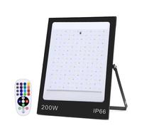 Projecteur RGB Extérieur 200W, Spot de Couleur avec Télécommande, 16 Couleurs changeant de couleur avec télécommande IP66 étanche à intensité variable, applique murale pour scène de fête de jardin
