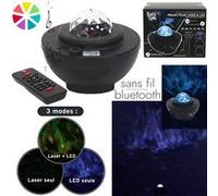 PARTY TIME, LA10440, Projecteur LED Rotatif, Projetez la Galaxie à l'intérieur Tout en profitant de Musique avec Une Enceinte intégrée et Un Format Pratique, 16,2x13x16,2 cm