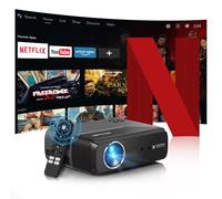 Projecteur Smart Auto Focus 4K WiFi Bluetooth avec Netflix certifié Dolby Audio Voice Remote Android TV 11 Portable LED 4K Full HD Home Outdoor Gaming Projecteur HDMI 2.1 Airplay Zoom Keystone
