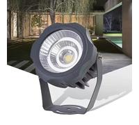 Projecteur Sol Lumières - Spot LED Exterieur, Lampes Paysage Rondes COB Haute Puissance AC 220V, Lampes D'arbre Étanches Ip67, Éclairage Paysage Extérieur, Support Réglable À 180 °(Green,20W(220v))