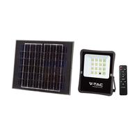 Phare LED Solaire Noxlite Projecteur 12W IP65 Noir Avec Télécommande 6400K V-tac