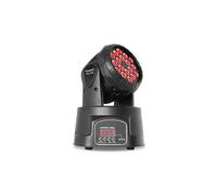 Beamz MHL108MK4 Mini Lyre Wash - 3W, 18x LEDs RGB 3W, Modes DMX et Autonome, Fonctionnalité Maitre/Esclave, Pan 540°, Tilt 270°, Idéal pour la Scène, Bar, Boîte de Nuit