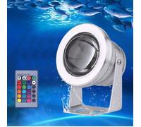 Projecteur Submersible à LED, Éclairage Sous-marin IP67 Étanche RGB, 10W Projecteur LED, avec Piscine à Fontaine