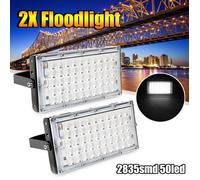 Projecteur - TEMPSA - 2 Pcs 50W 50 LED - Éclairage Extérieur Jardin Sécurité IP65 - Noir