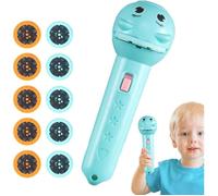 Projecteur Torche Enfant - 80 Motifs Éducatifs - Jouet 2 Ans+ - Pour Histoires & Apprentissage（Bleu）