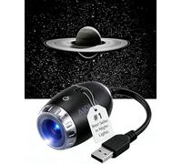 Projecteur USB, projecteur d'étoiles galaxie 2 en 1, veilleuse 4 modes cosmiques, mini projecteur HD, mise au point réglable, cou flexible à 360°, projecteur de lumière USB pour chambre à coucher (4S)