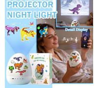 Projecteur veilleuse œuf de dinosaure avec haut-parleur Bluetooth, rotation à 360, 3 modes, 21 diapositives et 8 sons, changement de couleur,