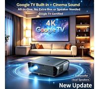 Projecteur vidéo 4K UHD 4200 ANSI Android 14 Google TV pour films de jour, Beamer WiFi6, autofocus TOF, double haut-parleur, home cinéma 2026 S7 New Upgraded