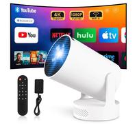 Projecteur Video Mini Videoprojecteur 4k Retroprojecteur Android 11 WiFi 6/BT 5.4 1080P Full HD Supporté pour TÉLÉPhone PC Lap Stick HDMI Home Cinéma (HY300ultra)