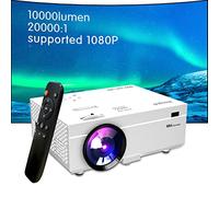Projecteur vidéo portable 4K 15000 lumens, écran de 200" Full HD 1080p amélioré, compatible avec HDMI, USB, smartphone, TV, clé PC, pour projection extérieure/maison