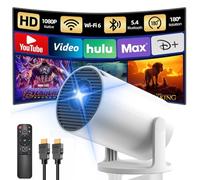 Projecteur Video Portable, Yoton Mini Projecteur avec Wi-FI 6 et BT 5.4 Supporte 1080P, Auto Keystone, Partage D'écran Mobile (Android et iOS), Compatibile avec HDMI/TV Stick, Native de 720P, Blanc