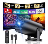 Projecteur Video Portable, Yoton Mini Projecteur avec Wi-FI 6 et BT 5.4 Supporte 1080P, Auto Keystone, Partage D'écran Mobile (Android et iOS), Compatibile avec HDMI/TV Stick, Native de 720P, Noir