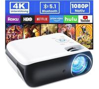 Projecteur video, Projecteur Portable 4K Home Cinema Support,Mini Projecteur Bluetooth 5.1,Retroprojecteur pour maison,extérieur