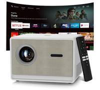Projecteur WiFi et Bluetooth | 3 ans de protection | 600ANSI natif 1080P/4K compatible | Projecteur à courte portée Keystone à mise au point électrique pour intérieur et extérieur,