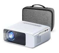 Projecteur WiFi intelligent,Aiorber projecteur avec correction automatique de la distorsion trapézoïdale, projecteur sans fil pour téléphone portable, avec assistant vocal intelligent, blanc