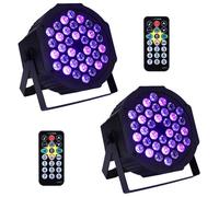 Projecteurs à lumière noire UV, 2 pièces 36 LED par spots lumière disco lumière de fête DMX512/maître-esclave/activé par le