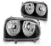 Projecteurs Angel Eyes LED Avant Gauche Droite VW Golf 3 91-97 Noir