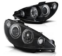 Projecteurs Angel Eyes LED Tuning-Tec Pour Peugeot 206 Année 98-06 Noir