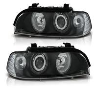 Projecteurs Angel Eyes Pour BMW Série 5 E39 95-00 Noir, Avant Gauche/Droite