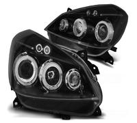 Projecteurs Angel Eyes Pour Renault Clio 3 05-09 Noir, Avant, Gauche/Droite