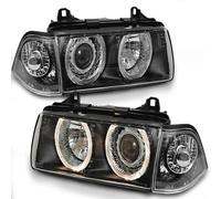 Projecteurs Angel Eyes Tuning Tec Pour BMW 3er E36 Limo Touring 90-99 Noir
