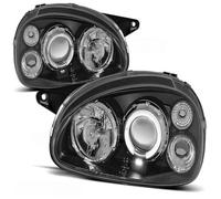 Projecteurs Angel Eyes Tuning Tec Pour Opel Corsa B 93-00 Noir, Avant
