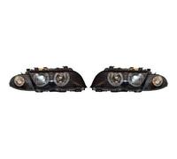 Projecteurs Avant RHD LHD Paire Angel Eyes Noir Pour BMW 3 Serie E46 4DR 98-01