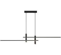 Projecteurs créatifs Lustre LED Suspendu réglable Suspension linéaire pour Salle à Manger Cuisine îlot Salon hôtel décoration Lampe à Suspension, Noir, lumière Chaude