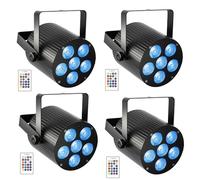 Projecteurs de Scène Rgbwa Uv À Batterie, Spots Led Par 6-En-1 Rechargeables avec Batterie de 5500 Mah avec Télécommande, Activés Par Le Son Dmx, Éclairages de Soirée pour Événements, Fêtes, Mar 4PCS