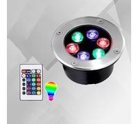 Projecteurs d'extérieur, Spot encastré sous-marin IP68 RGB avec télécommande, éclairage souterrain for jardin et cour(12W(12V))
