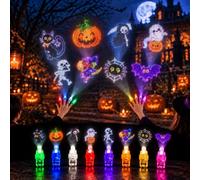 Projecteurs Halloween pour Doigts, Lot de 12/24/36, Cadeaux de Fête | Mini projecteur à motifs avec bague élastique pour sachets surprises, soirées et cadeaux Halloween(A12PCS)