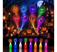 Projecteurs Halloween pour Doigts, Lot de 12/24/36, Cadeaux de Fête | Mini projecteur à motifs avec bague élastique pour sachets surprises, soirées et cadeaux Halloween(B36PCS)